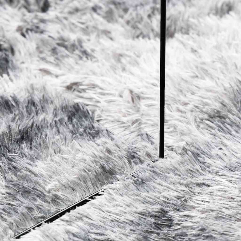 Teppich Shaggy Hochflor NAVARRA Silbergrau 160x160 cm Polyester